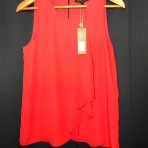 Red sleeveless top